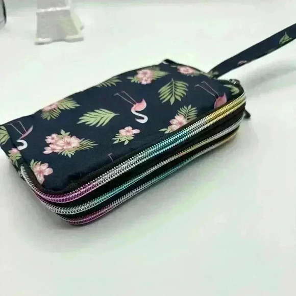Flamingo Makeup Cosmetic Wristlet - Picture 2 of 6